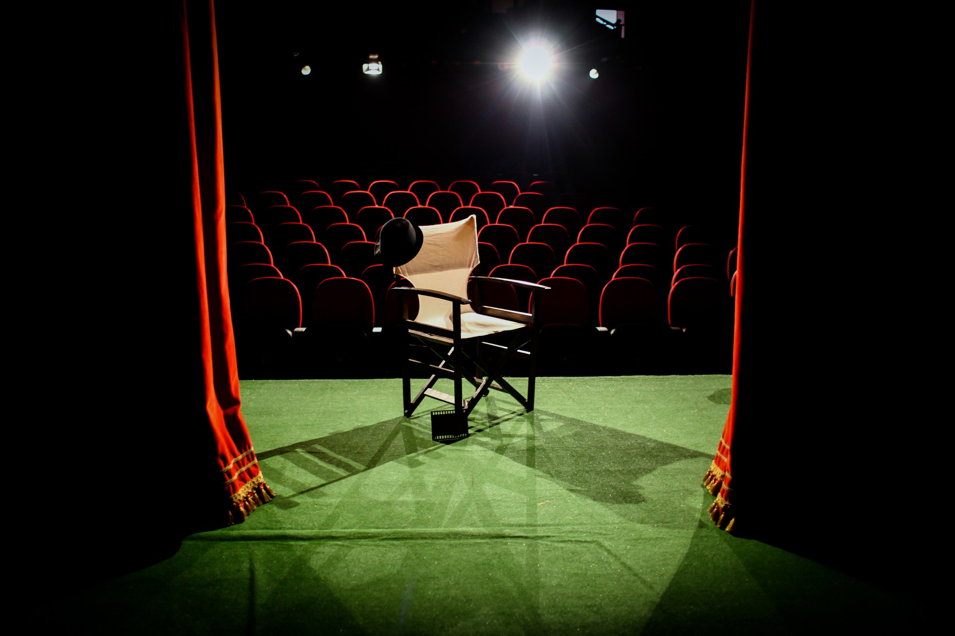 Director's chair on stage